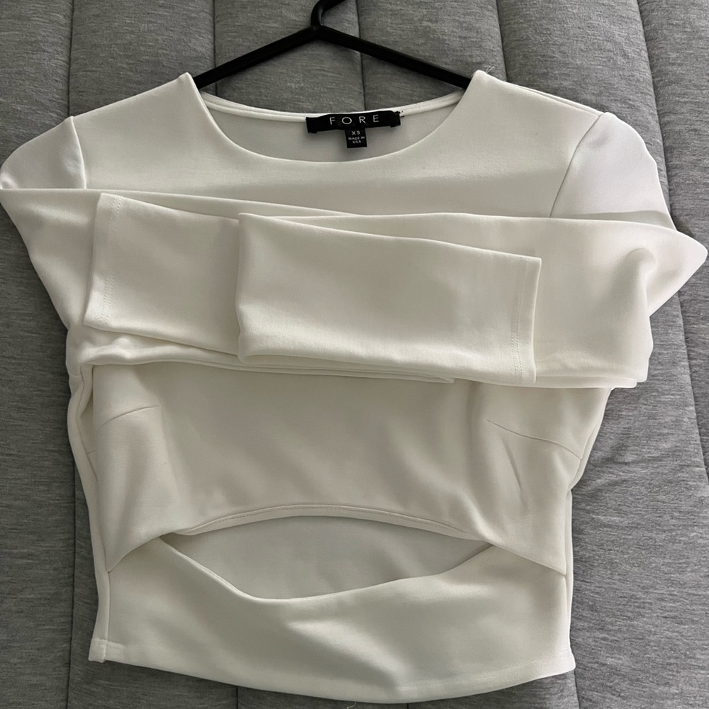 white cropped long sleeve from FORE